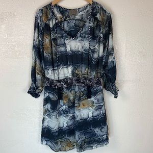 Aryn K Tunic Dress Snakeskin Snake Print Mustard